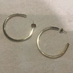Sterling Silver Hoop Post Earrings- 1¼”